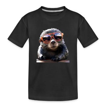 Maulwurf mit Sonnenbrille Liebe Süße Maulwürfe - Kinder Premium Bio T-Shirt - Schwarz - Vorne