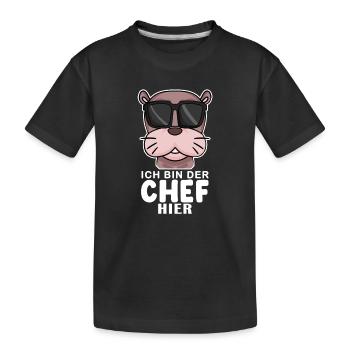 Chef Spruch mit Seelöwe Motiv - Kinder Premium Bio T-Shirt - Schwarz - Vorne