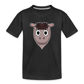 Horse Animal Head Animal Head - Kids' Premium Organic T-Shirt - black - Front
