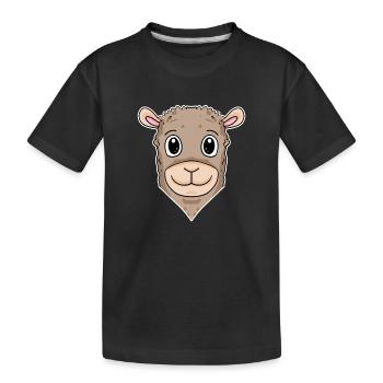 Llama Animal Head Animal Head - Kids' Premium Organic T-Shirt - black - Front