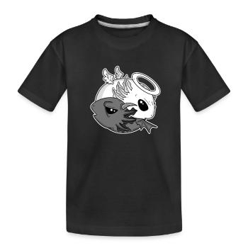 Ying Yan Tier Motiv Axolotl - Kinder Premium Bio T-Shirt - Schwarz - Vorne
