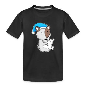 Bull Terrier Sleeping Fatigue Dog Dog Breed - Kids' Premium Organic T-Shirt - black - Front
