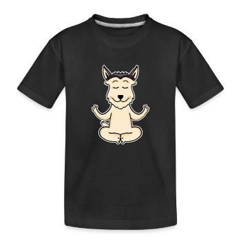 Yoga - Berger de Picardie Hund Motiv - Kinder Premium Bio T-Shirt - Schwarz - Vorne