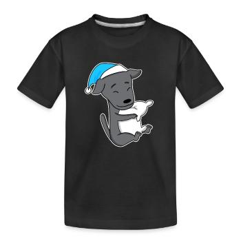 Lévrier Italien Chien De Fatigue Endormie - T-shirt bio Premium Enfant - noir - Devant