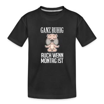 Montag - Kinder Premium Bio T-Shirt - Schwarz - Vorne