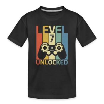Level 7 Freigeschaltetes Hemd Videospieler 7. Geburtstag - Kinder Premium Bio T-Shirt - Schwarz - Vorne