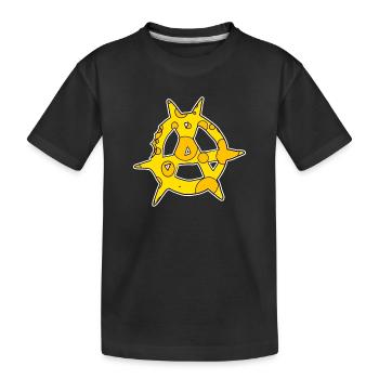 Anarchie Symbol aus Käse - Kinder Premium Bio T-Shirt - Schwarz - Vorne