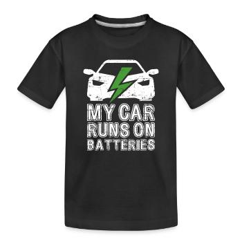 Ma voiture fonctionne sur batteries eCar Voiture électrique - T-shirt bio Premium Enfant - noir - Devant