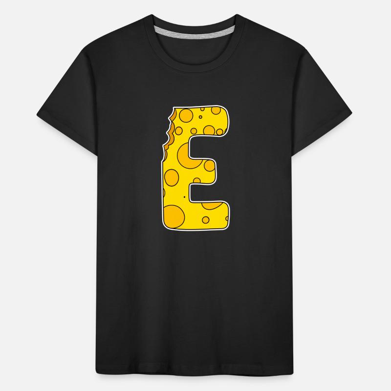 Lettre E - Lettre initiale E - Motif Fromage T-shirt bio Premium Enfant