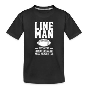 Football Lineman - Kinder Premium Bio T-Shirt - Schwarz - Vorne