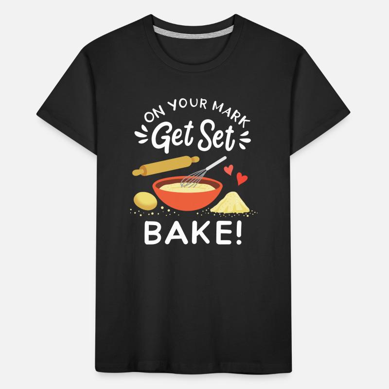 Backen Bäcker Hobbybäcker Kinder Premium Bio T-Shirt