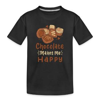 Schokolade Pralinen - Kinder Premium Bio T-Shirt - Schwarz - Vorne