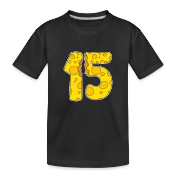 15 Years of Funny Cheese - Kids' Premium Organic T-Shirt - black - Front