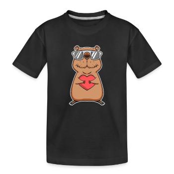 Capybara Cool Capybara Amour du cœur - T-shirt bio Premium Enfant - noir - Devant