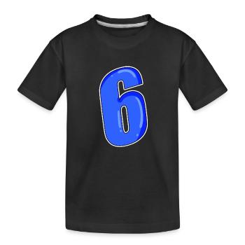 Zahl 6 Nummer - Kinder Premium Bio T-Shirt - Schwarz - Vorne