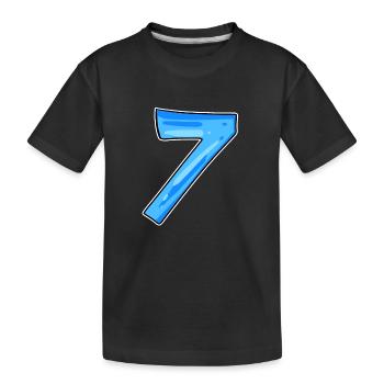 7 Zahl - Kinder Premium Bio T-Shirt - Schwarz - Vorne