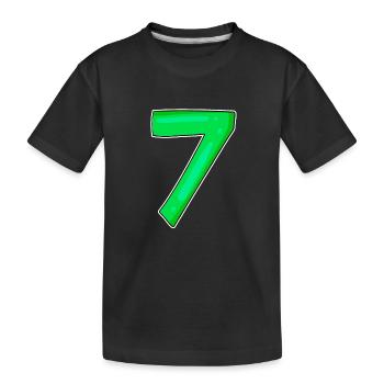 7 Number Number Green - Kids' Premium Organic T-Shirt - black - Front