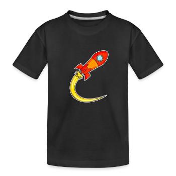 Motif de fusée - T-shirt bio Premium Enfant - noir - Devant
