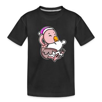 Ostrich Tired Sleeping Sleeping Girl - Kids' Premium Organic T-Shirt - black - Front