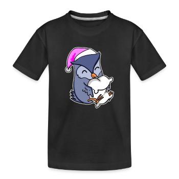 Owl Tired Sleeping Sleep Girl - Kids' Premium Organic T-Shirt - black - Front