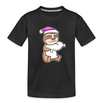 Sloth Tired Sleeping Sleeping Girl - Kids' Premium Organic T-Shirt - black - Front