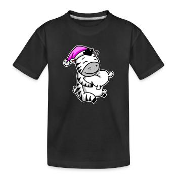 Zebra Tired Sleeping Sleeping Girl - Kids' Premium Organic T-Shirt - black - Front