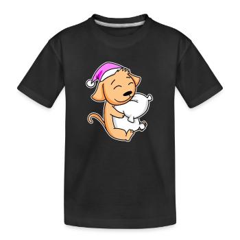 Dog Tired Sleeping Sleeping Girl - Kids' Premium Organic T-Shirt - black - Front