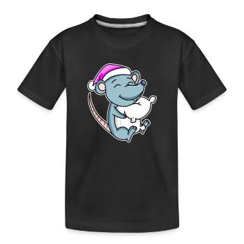 Mouse Tired Sleeping Sleep Girl - Kids' Premium Organic T-Shirt - black - Front