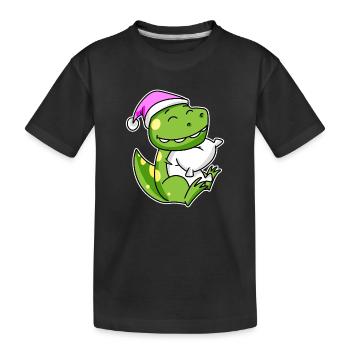 Dinosaur Tired Sleeping Sleeping Girl - Kids' Premium Organic T-Shirt - black - Front