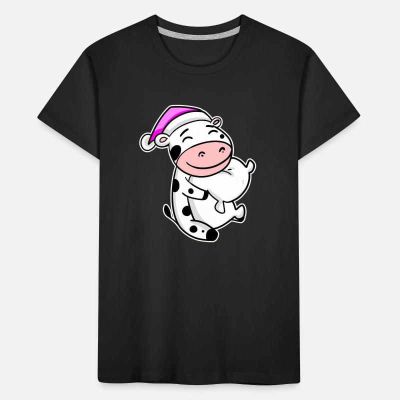Kuh Müde Ausschlafen Schlafen Mädchen Kinder Premium Bio T-Shirt
