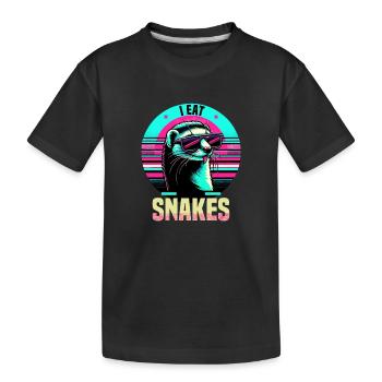 Je mange des serpents mangouste Vintage - T-shirt bio Premium Enfant - noir - Devant