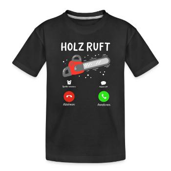 Holz Holzfäller - Kinder Premium Bio T-Shirt - Schwarz - Vorne