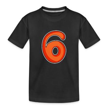 Number 6 Number - Kids' Premium Organic T-Shirt - black - Front