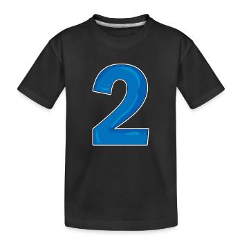 Zwei - 2 - Nummer Zahl - Kinder Premium Bio T-Shirt - Schwarz - Vorne