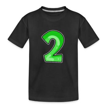 Two - 2 - Number Number - Kids' Premium Organic T-Shirt - black - Front