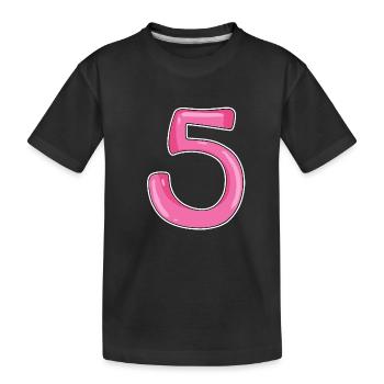 Five Number Number 5 - Kids' Premium Organic T-Shirt - black - Front