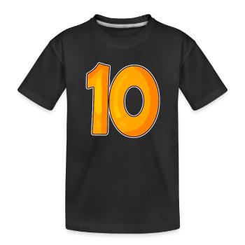 Dix numéros 10 Nombre - T-shirt bio Premium Enfant - noir - Devant
