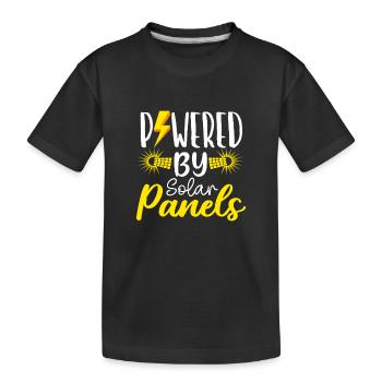 Solar Powered by Solar Panels erneuerbare Energien - Kinder Premium Bio T-Shirt - Schwarz - Vorne