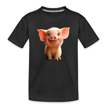 Cochon domestique Cochon Cochon Porcelet Cochon - T-shirt bio Premium Enfant - noir - Devant