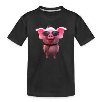 Cochon domestique Cochon Cochon Porcelet Cochon - T-shirt bio Premium Enfant - noir - Devant