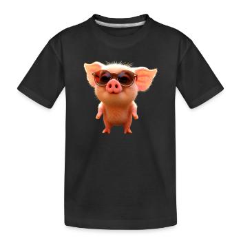 Cochon domestique Cochon Cochon Porcelet Cochon - T-shirt bio Premium Enfant - noir - Devant