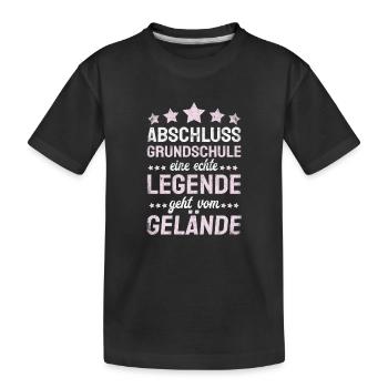 Grundschule Geschafft 2026 Grundschule Abschied - Kinder Premium Bio T-Shirt - Schwarz - Vorne