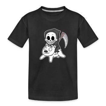Motif d’ours polaire de la Faucheuse - T-shirt bio Premium Enfant - noir - Devant