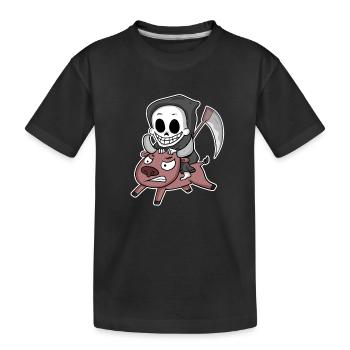 Motif de la vache de la faucheuse - T-shirt bio Premium Enfant - noir - Devant