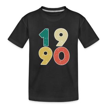 1990 - Year 1990 - Year 1990 - Kids' Premium Organic T-Shirt - black - Front
