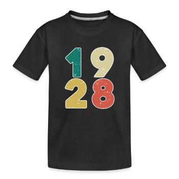 1928 - Né en 1928 - Construit en 1928 - T-shirt bio Premium Enfant - noir - Devant