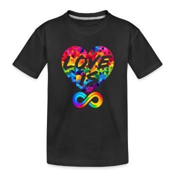 L’AMOUR EST INFINI, PUZZLE D’AMOUR, LGBTQIA+ - T-shirt bio Premium Enfant - noir - Devant