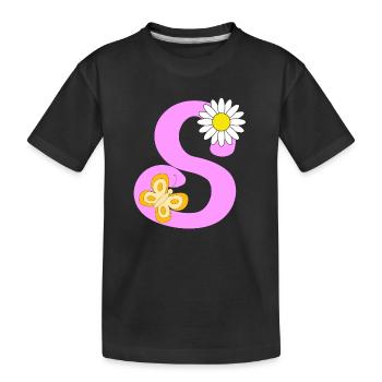 Lettre S - T-shirt bio Premium Enfant - noir - Devant