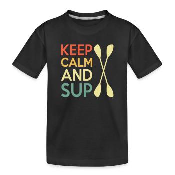 Casual Paddleboard Quote Design - Kids' Premium Organic T-Shirt - black - Front
