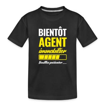Bald Immobilienmakler bitte warten - Kinder Premium Bio T-Shirt - Schwarz - Vorne